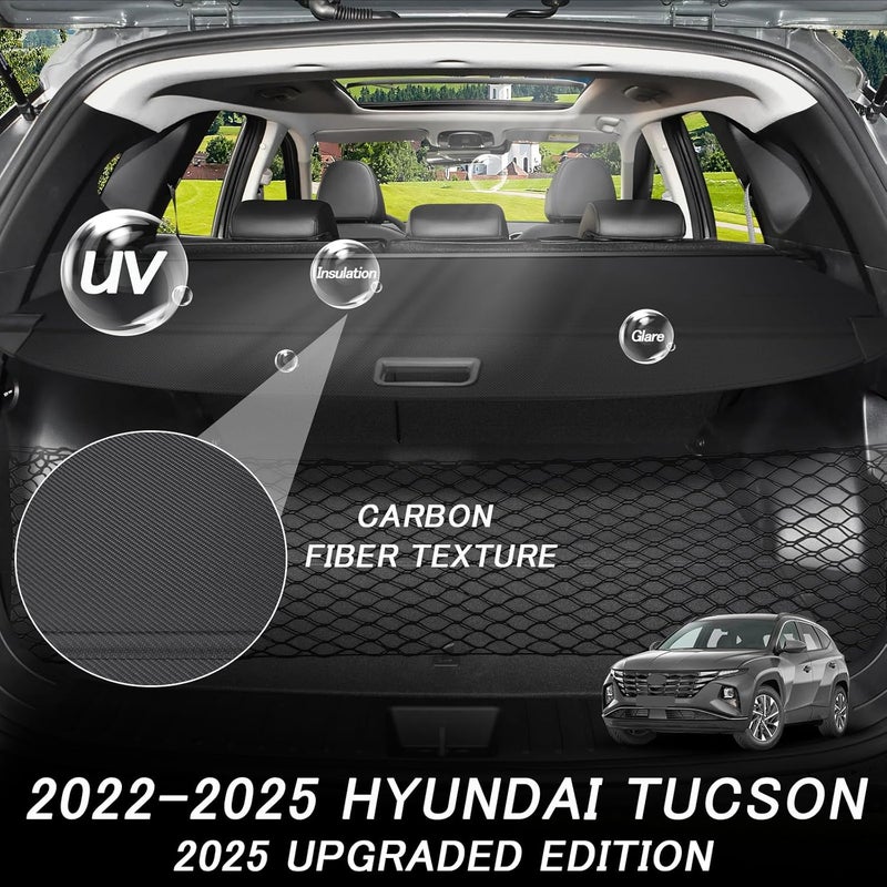 Sze Cargo Cover for Hyundai Tucson 2022-2025 Accessories Retractable Trunk Cover Black Rear Trunk Security Cover Shielding Shade Waterproof-New Upgrade - Image 4